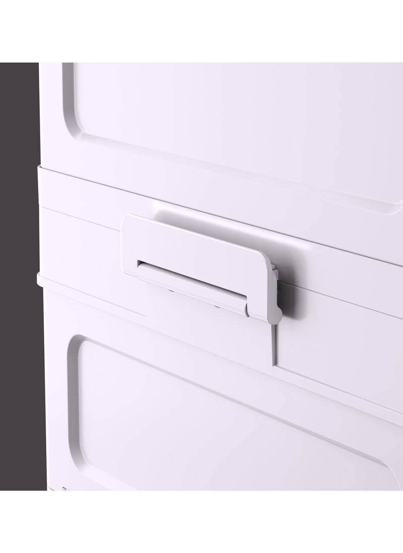 Old_Feller - 4-Layer Installation-Free Folding Multi-Functional Storage Cabinet With Lids & Silent Wheels, Stackable Storage Bins for Bedroom,Kitchen, Living Room,Toy Room With Double-Sided Door - Image 1