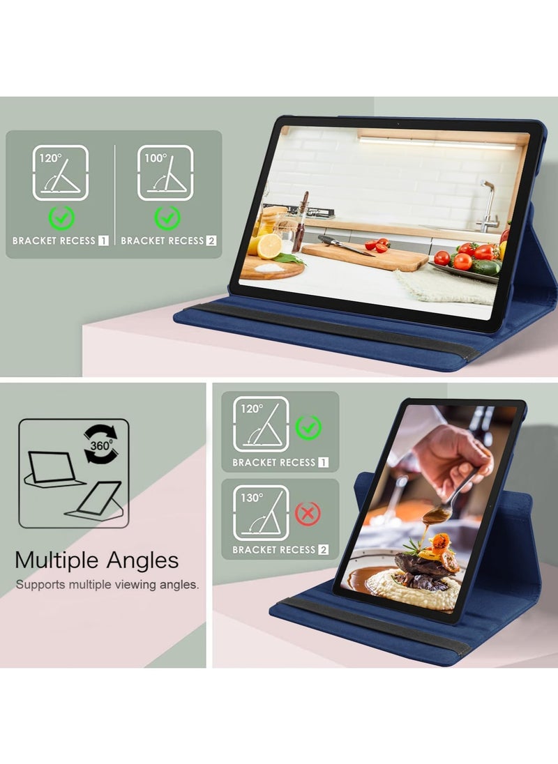 VKL - Case for Samsung Galaxy Tab A9 Case 8.7 inch 2023 (SM-X110/X115/X117) 360° Rotating Book Cover Protective Case with Auto Wake/Sleep for Galaxy Tab A9 (Navy) - Image 1