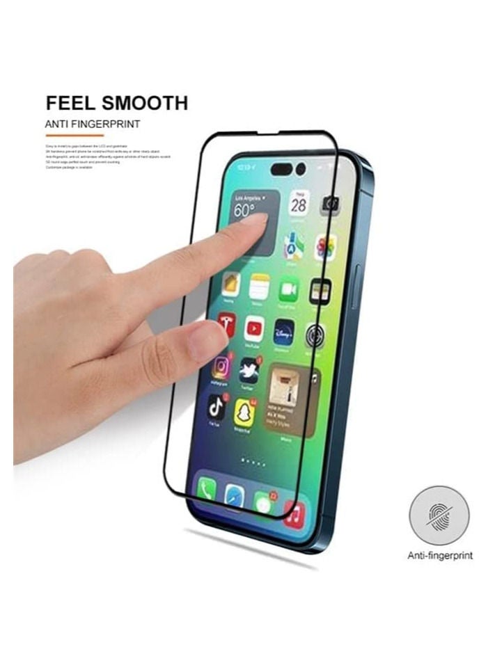 Iphone 14 Pro Max Screen Protector, [Easy Install] 3D Curved Anti-Bubble Ultra HD Tempered Glass Case Friendly Screen Protector for Apple iPhone 14 Pro Max,6.7 inch Black - Image 3