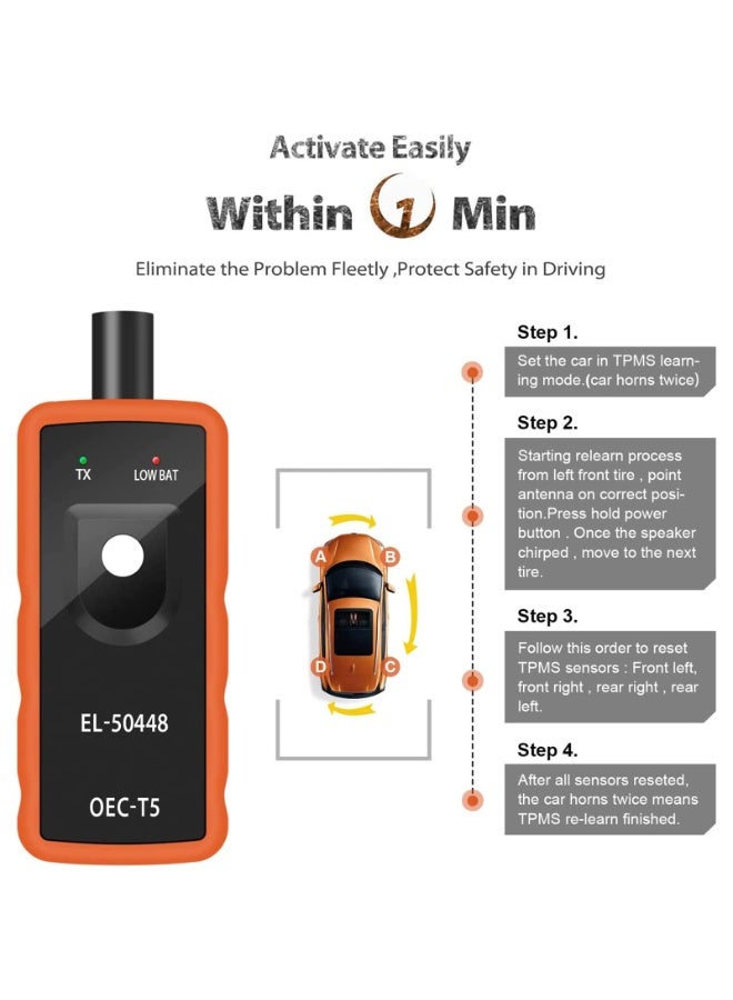 Relearn Tool for GM Auto Tire Pressure Monitor System Sensor Activation Reset Tool OEC-T5S eries Vehicles 2023 Edition - Image 5