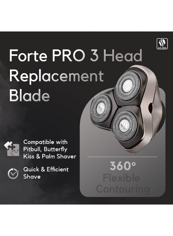 Skull Shaver Skull Shaver Forte PRO 3 Head Replacement Blade Compatible with Pitbull, Palm and Butterfly Kiss Shavers - Image 4