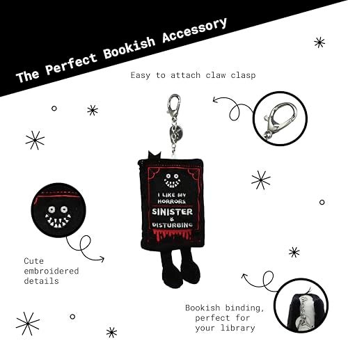 Punchkins Plush Book Keychain – Funny Mini Book Bag Charm for Keys, Backpack or Purse – Cute Novelty Gift- Horror - Image 3