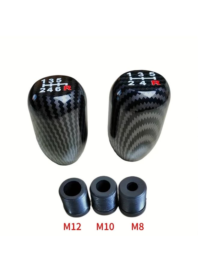 Racing Style Carbon Fiber Aluminum Gear Shift Knob 5 Speed - Image 1
