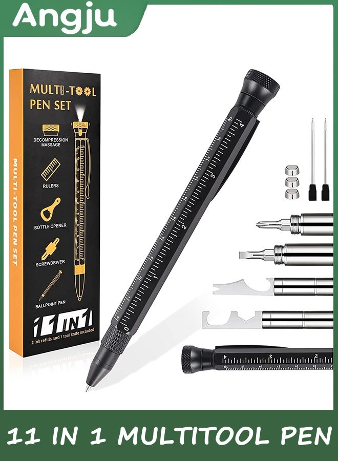 Angju Gifts for Men, 11 in 1 Multitool Pen with Stress Relief Accessory, Father Gifts for Dad, Cool Gadgets for Men, Dad Gifts from Daughter, Birthday gifts for Him, Men, Husband, Boyfriend - Image 1