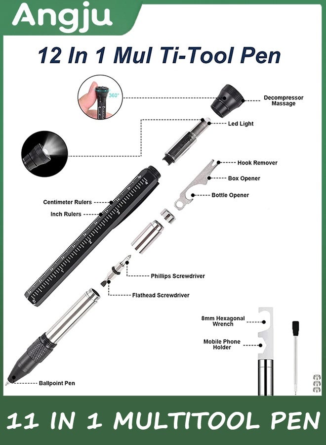 Angju Gifts for Men, 11 in 1 Multitool Pen with Stress Relief Accessory, Father Gifts for Dad, Cool Gadgets for Men, Dad Gifts from Daughter, Birthday gifts for Him, Men, Husband, Boyfriend - Image 2