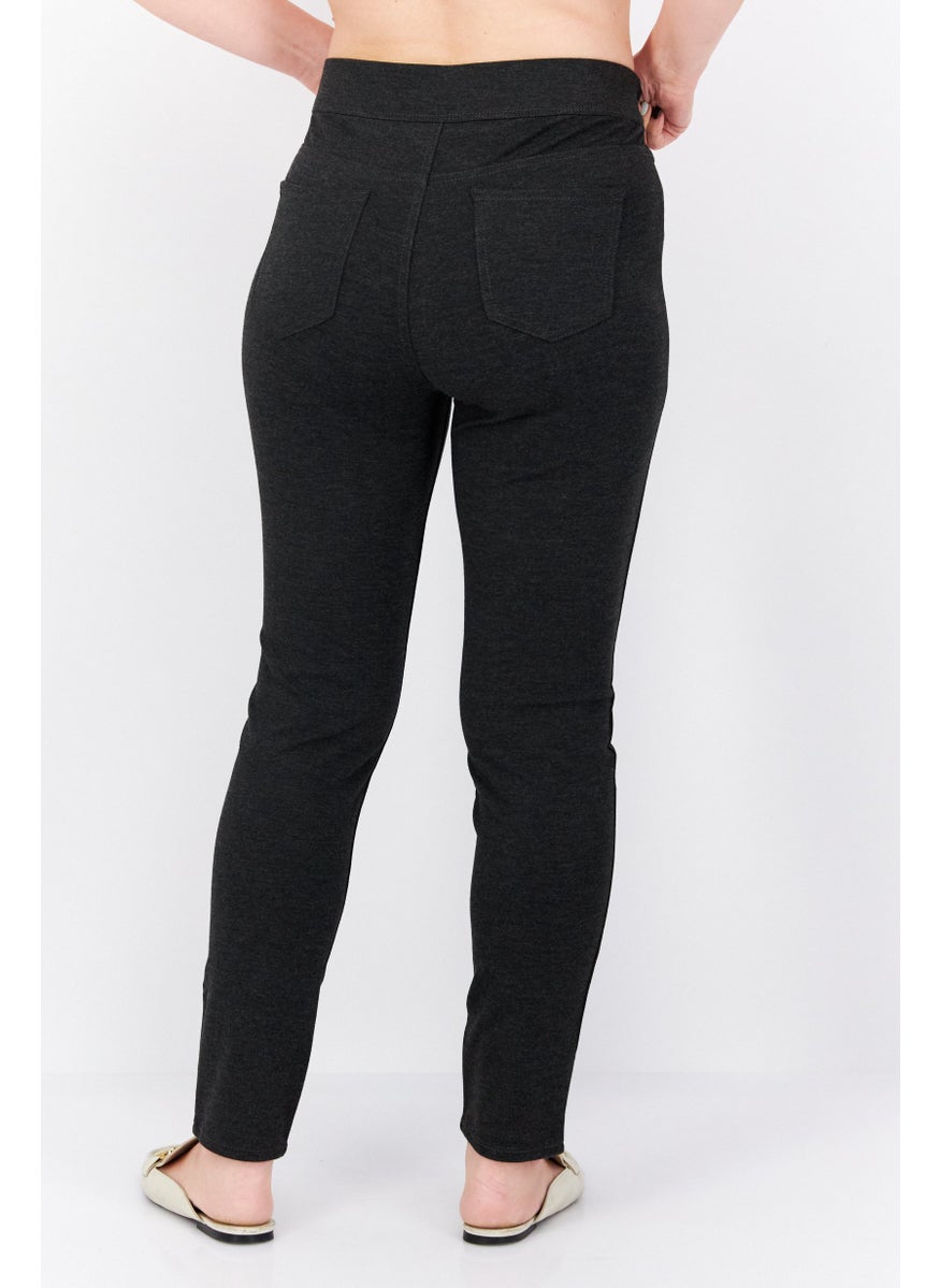 Gloria Vanderbilt - Women Regular Fit Solid Trouser Pant, Grey - Image 1