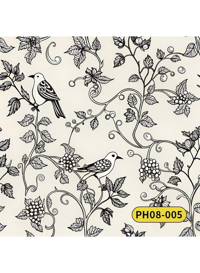 الأزرق جي دبليو ورق الحائط الأرنب الفرنسي الرجعي ورق الحائط اللزج الذاتي - Image 1