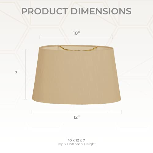 Royal Designs Inc Royal Designs, Inc. Shallow Oval Hardback Lamp Shade, Antique Gold, 10 x 12 x 7 - Image 4