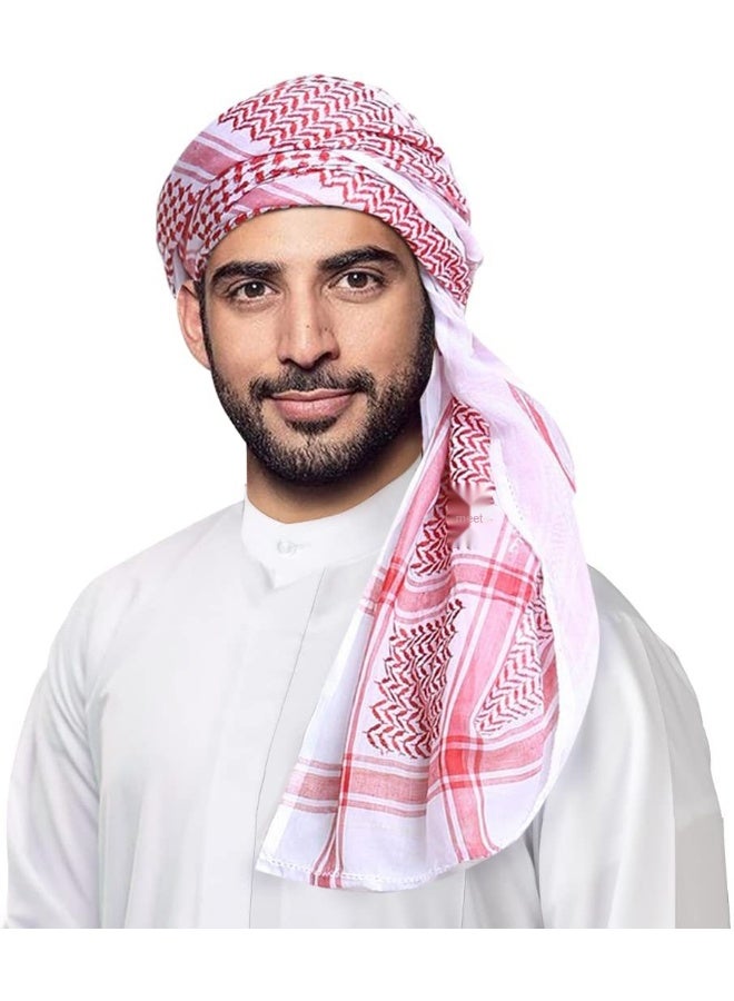 Jacquard Arab Headscarf for Men - Red Square Scarf