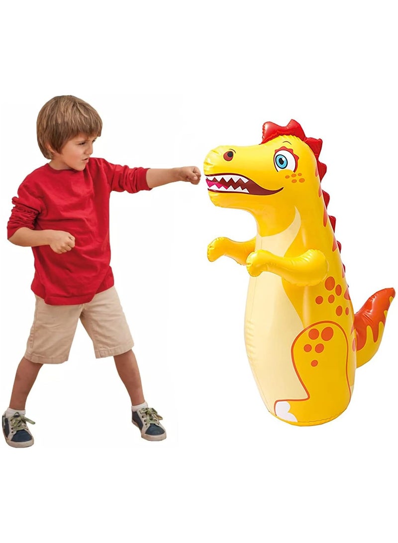 انتكس كيس ملاكمة بلاستيكي PVC قابل للنفخ ثلاثي الأبعاد على شكل ديناصور مع قاعدة مملوءة بالماء للأطفال الصغار (94 سم + 61 سم) - Image 1