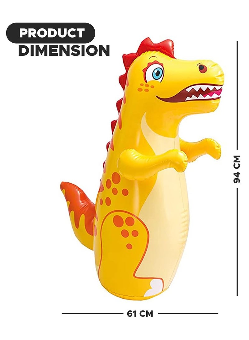 انتكس كيس ملاكمة بلاستيكي PVC قابل للنفخ ثلاثي الأبعاد على شكل ديناصور مع قاعدة مملوءة بالماء للأطفال الصغار (94 سم + 61 سم) - Image 3