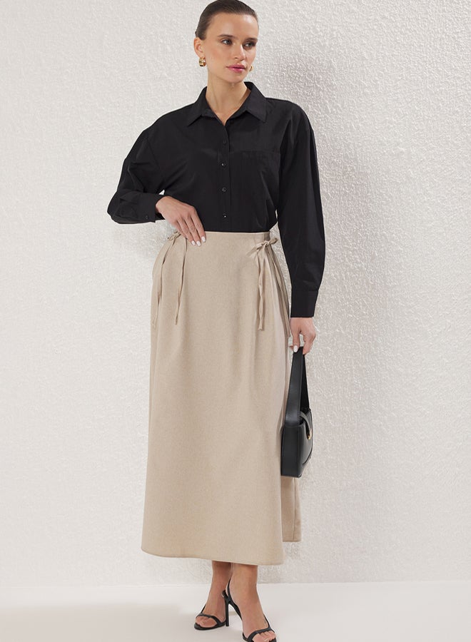 trendyol Stone Bow Detailed Woven Skirt - Image 3
