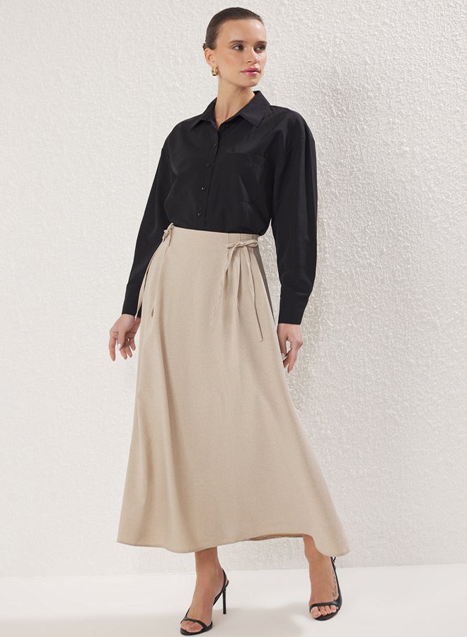 trendyol Stone Bow Detailed Woven Skirt - Image 1