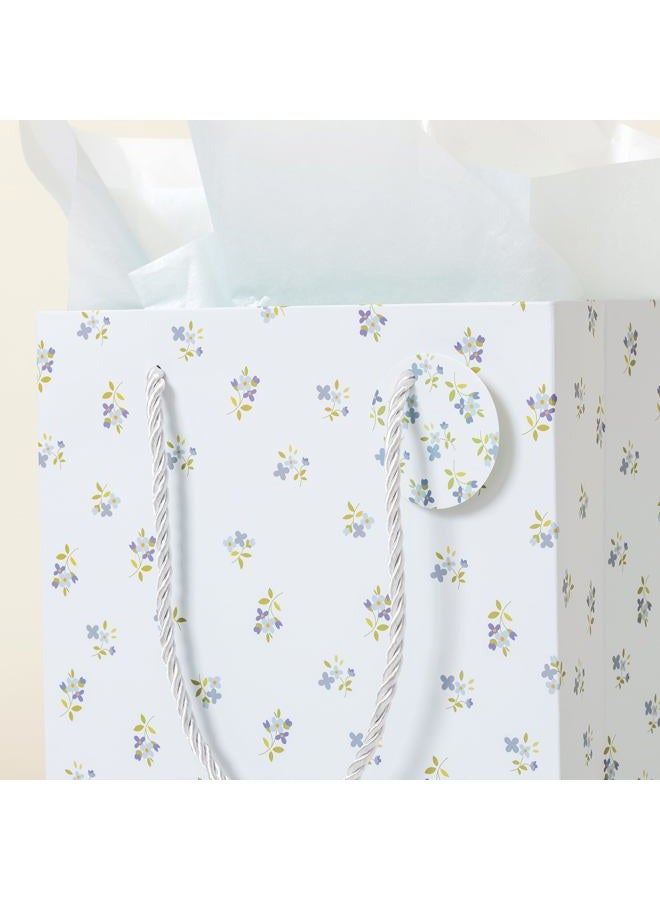 Crisky Paper Gift Bags with Handles, 4 Pack Wildflower Floral Wedding Gift Bag Medium Size Goodie Bags with Tissue Paper for Bridal Shower, Engagement, Birthday, Graduation, Small Business - Image 3