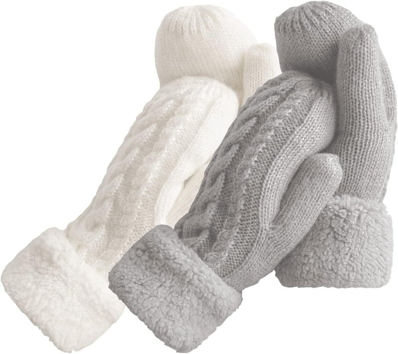 Whiteleopard Women's Winter Gloves Warm Lining - Cozy Wool Knit Thick Gloves Mittens - Image 1