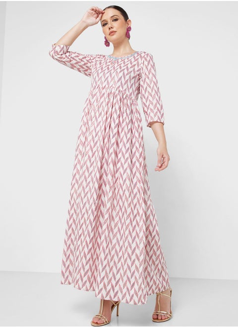Embroidered Tiered Jalabiya