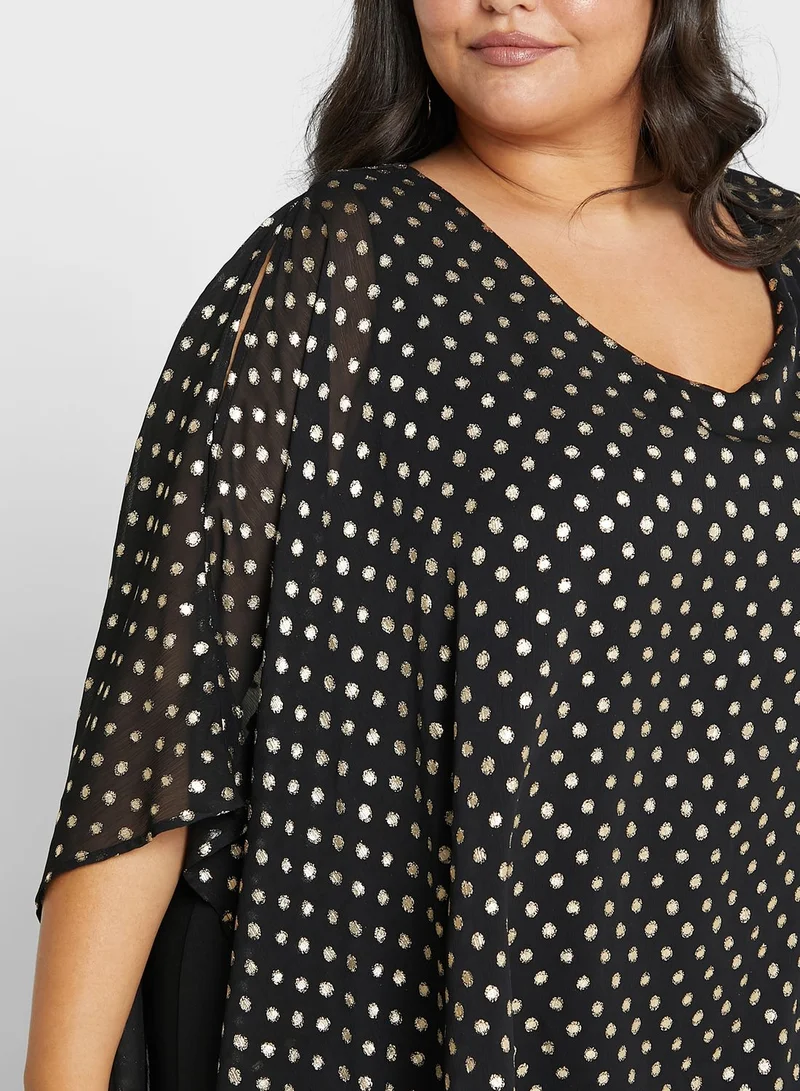 EVANS Cape Sleeve Printed Jumpsuit