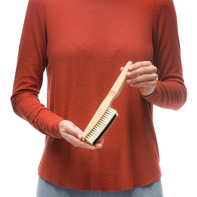REDECKER Natural Pig Bristle Cashmere Brush with Oiled Beechwood Handle, 10-Inches Long, Two Layers of Bristles for Gentle and Thorough Cleaning, Made in Germany - Pig Bristle Brush - Image 3