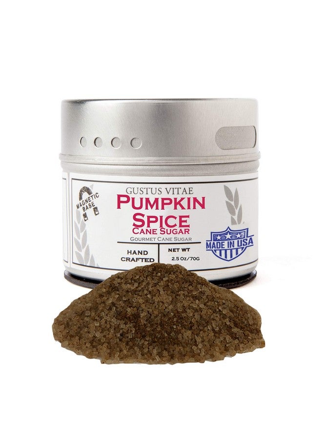 Gustus Vitae - Pumpkin Spice Cane Sugar - Artisanal Infused Sugar - 1:1 Replacement For Plain Sugar - Gourmet Sweetener - All Natural - Small Batch - Magnetic Tin - Image 1