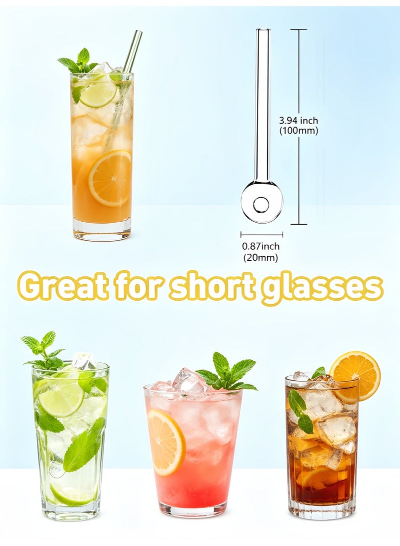 10Pcs  Breakproof Glass Straws - Durable Reusable Glass Straws 10 Pack with 2 Cleaning Brush for Drinks, Herbs, Smoothies, Aromatherapy（Transparent Color） - Image 5