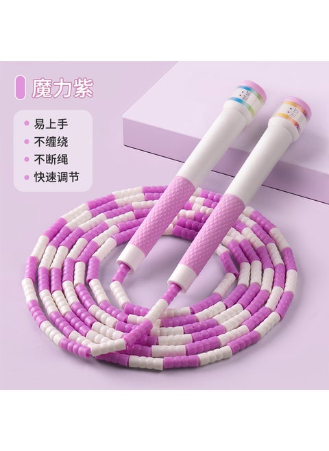 Adjustable Kids Bamboo Jump Rope with Name TagMagic purple * 2.8 m (class name can be written) Magic purple * 2.8 m (class name can be written)
