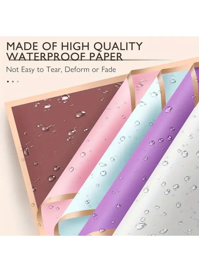 40 Sheets Floral Wrapping Paper Light Blue 22.8x22.8 Inch Plastic Edge Protection for DIY Crafts Gift Wrapping Party Supplies - Image 4