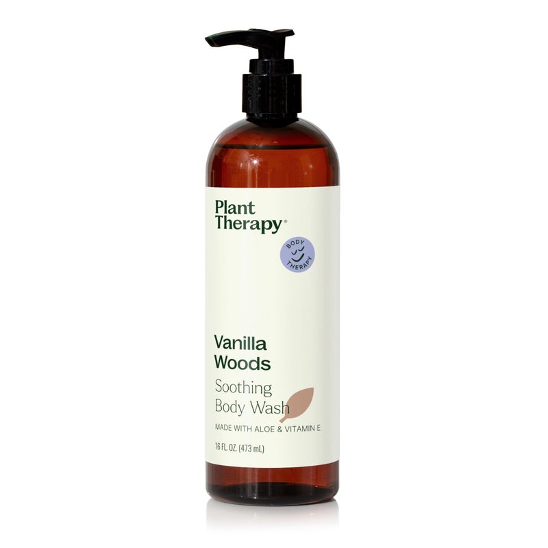 Plant Therapy Vanilla Woods Natural Body Wash 16 oz For all Skin Types, Sulfate Free Body Wash, For Men or Women, Sophisticated Sweet & Woody Scent, Lush, Hydrating Lather, Cleanses & Soothes Skin - Image 1
