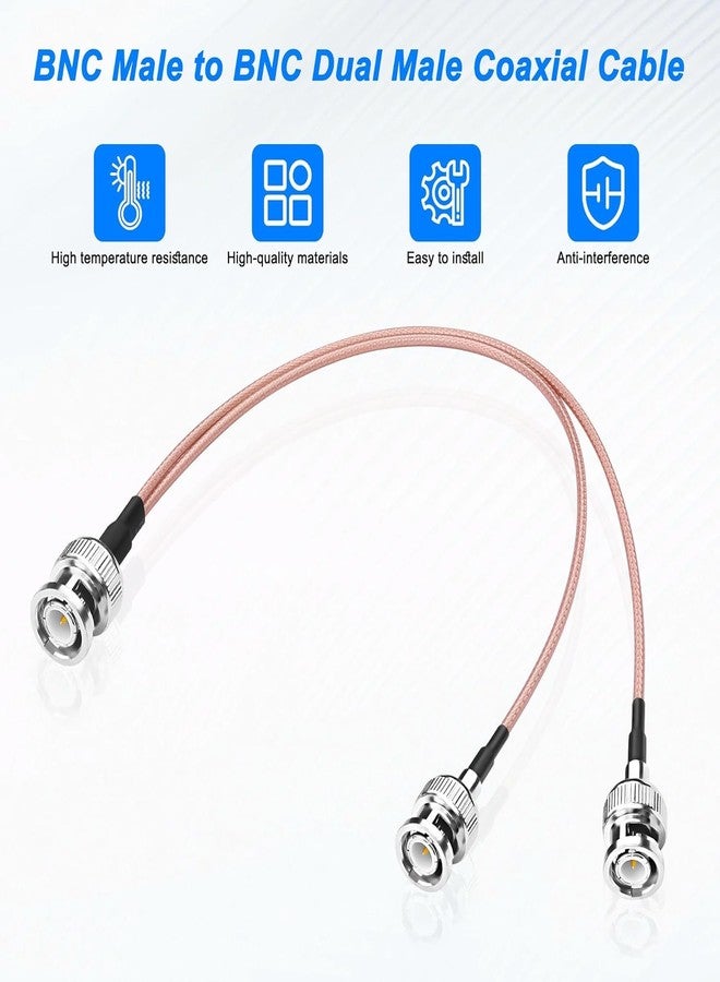 ABONIX كابل ABONIX RG316 BNC ذكر إلى كابل مقسم على شكل حرف Y بطول 1 قدم (12 بوصة) ومقاومة 50 أوم - كابل تمديد محوري لكاميرات المراقبة التلفزيونية المغلقة ومعدات الفيديو - Image 4