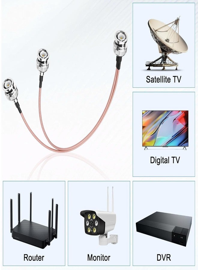 ABONIX كابل ABONIX RG316 BNC ذكر إلى كابل مقسم على شكل حرف Y بطول 1 قدم (12 بوصة) ومقاومة 50 أوم - كابل تمديد محوري لكاميرات المراقبة التلفزيونية المغلقة ومعدات الفيديو - Image 3