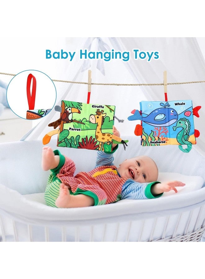 KolorFish Baby High Contrast Book Toys - Sensory Soft Books Toy for Newborn 0 3 6 12 Months Crinkle Cloth Tails Book Babies Early Development Activity Bath Book Toys for First Gift Infants (Pack of 2) - Image 5