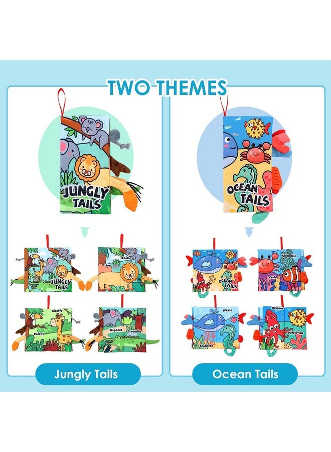 KolorFish Baby High Contrast Book Toys - Sensory Soft Books Toy for Newborn 0 3 6 12 Months Crinkle Cloth Tails Book Babies Early Development Activity Bath Book Toys for First Gift Infants (Pack of 2) - Image 4