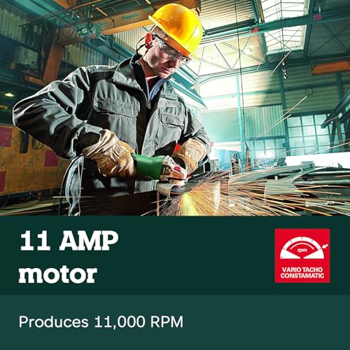 Metabo مطرقة زاوية متابو 4-1/2-5 بوصة، 11 أمبير، 11,000 دورة في الدقيقة، مفتاح دافعة غير قفل، صنع في ألمانيا، WP 11-125 سريع، 603624420، أخضر - Image 5