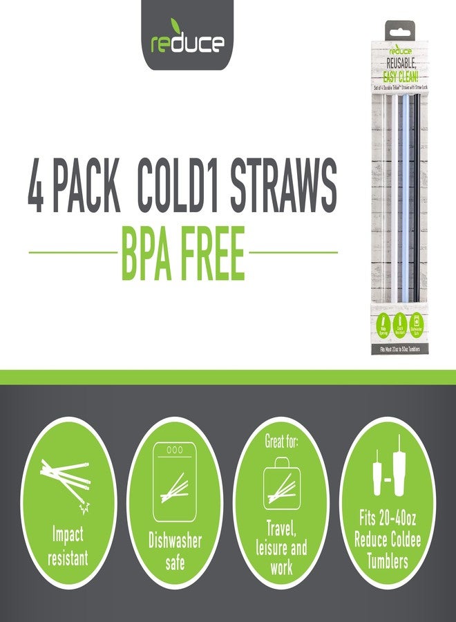 Reduce Reusable Hard Plastic Straws, 4 Pack - Fits 20-50 oz Tumbler Mugs - BPA-Free, Dishwasher Safe, Impact Resistant - Ideal Drinking Straws for Home and Travel - Image 2