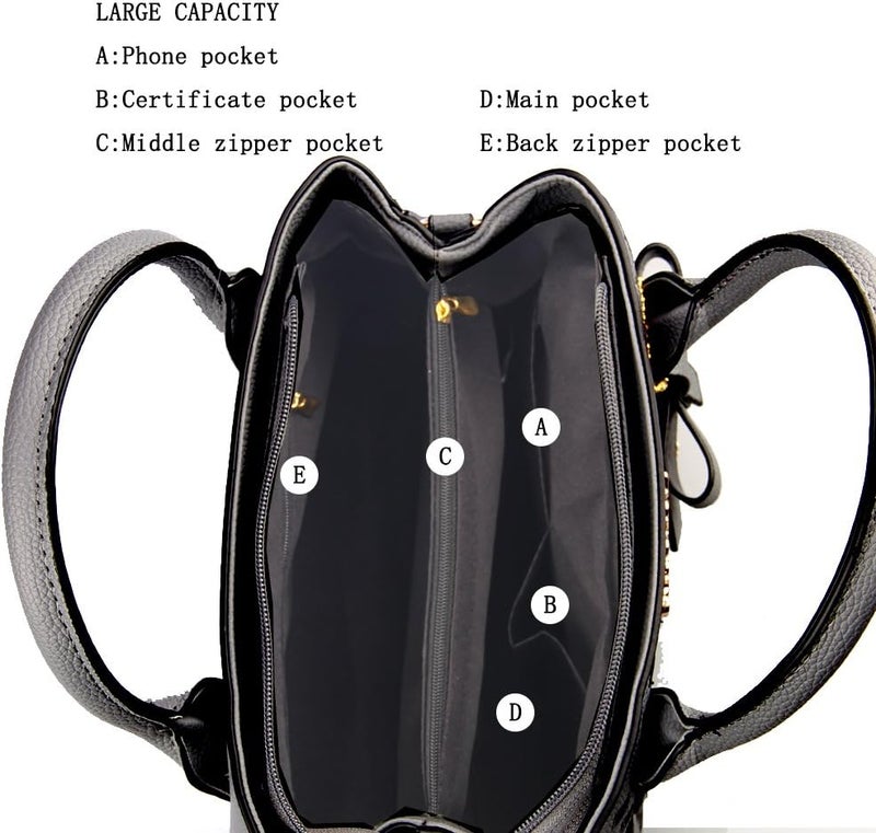 Jeniulet Purses and Handbags for Women Fashion Ladies PU Leather Top Handle Satchel Shoulder Tote Bags - Image 5