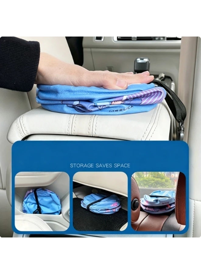 Stitch Cartoon Foldable Car Storage Bucket - Waterproof Leather Organizer for Umbrella & Trash - Image 2