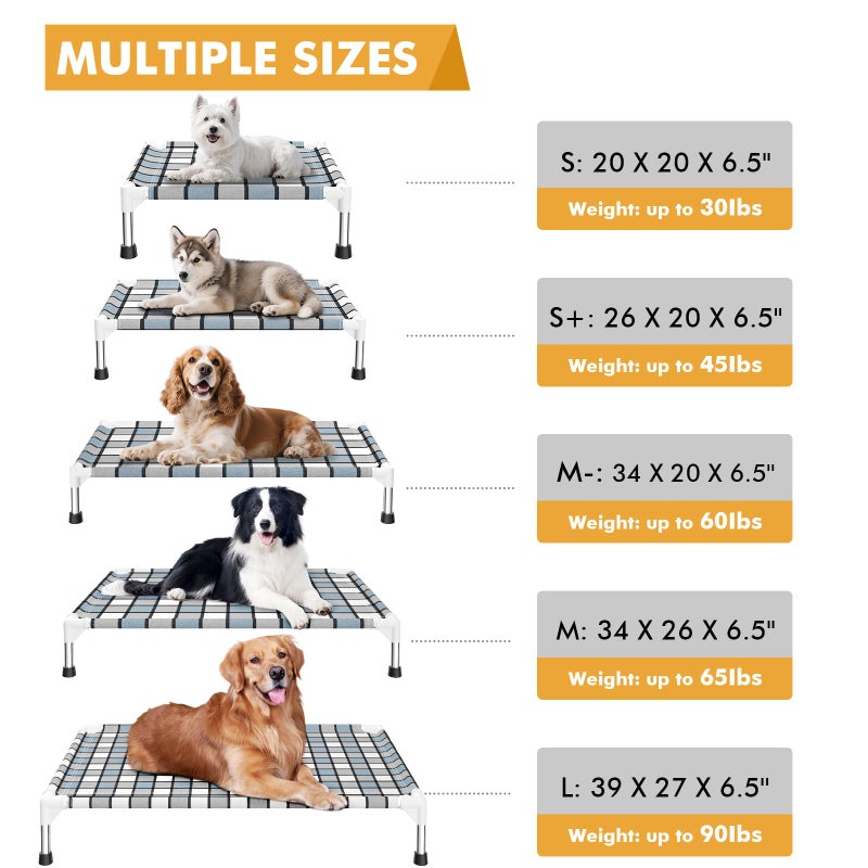 Caghash Elevated Outdoor Raised Dog Bed Outdoor Dogs Bed Lifted Pet Bed Dog Cot for Medium Pet Taste Life, Start with A Pet Bed 34'' x 26'' x 6.5'' - Image 4