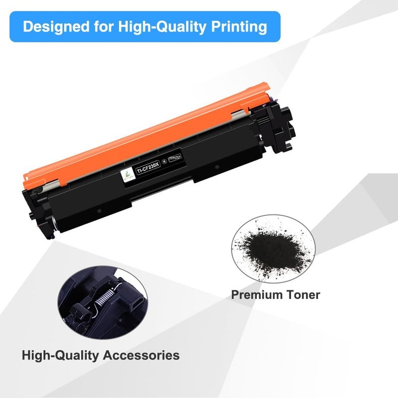 TRUE IMAGE CF230X 30X Black High Yield Toner Cartridge Compatible Replacement for HP 30X CF230X 30A CF230A for HP Laserjet Pro MFP M227fdw M203dw M227fdn M203dn M227sdn M203d Printer Ink 4-Pack - Image 5