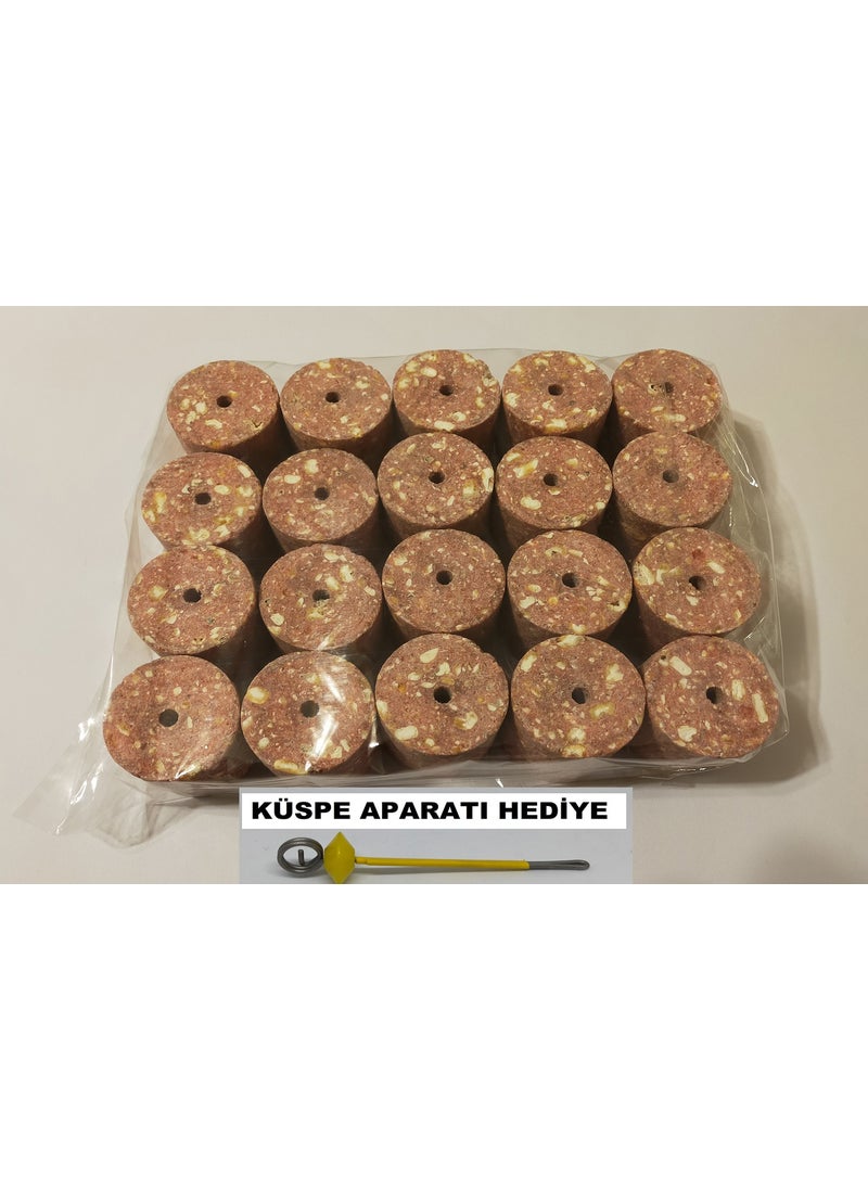 Sazan Rig Carp Rig Carp Fishing Perforated Cylinder Strawberry Pulp 100 gr 20 Pieces (2 Kg)  - Image 1