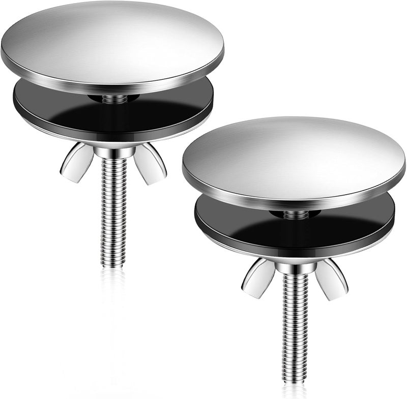 LEIFIDE 2 Pcs 2 Inch Kitchen Sink Hole Cover Faucet Hole Cover Stainless Steel Kitchen Sink Tap Plate Stopper Blanking Metal Plug(Brushed Stainless Steel) - Image 1