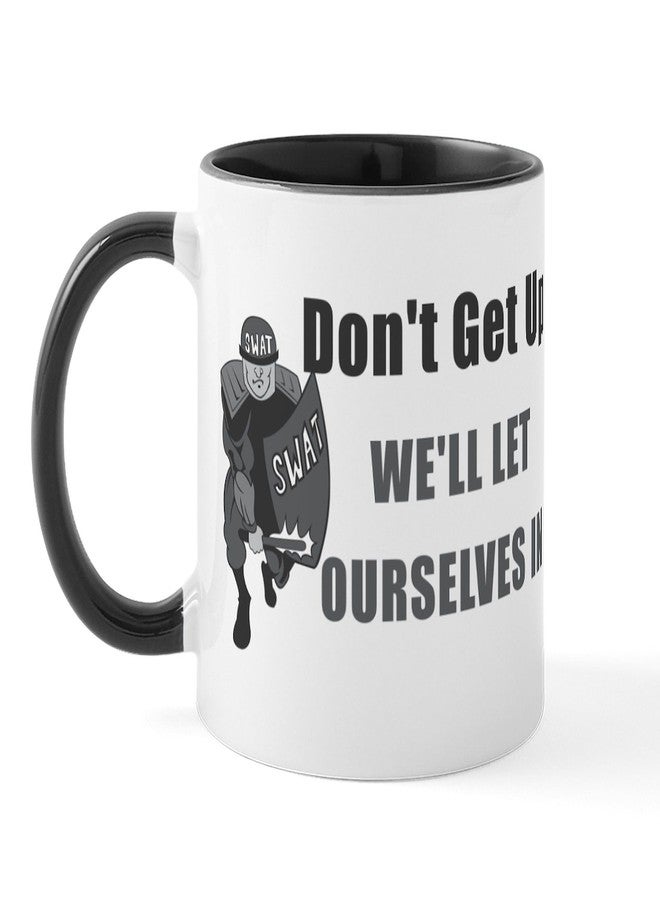 كافيه بريس كوب قهوة سيراميك من كافيه بريس، بتصميم "SWAT Don't Get Up"، سعة 325 مل (11 أونصة). - Image 1