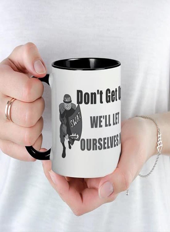 كافيه بريس كوب قهوة سيراميك من كافيه بريس، بتصميم "SWAT Don't Get Up"، سعة 325 مل (11 أونصة). - Image 5