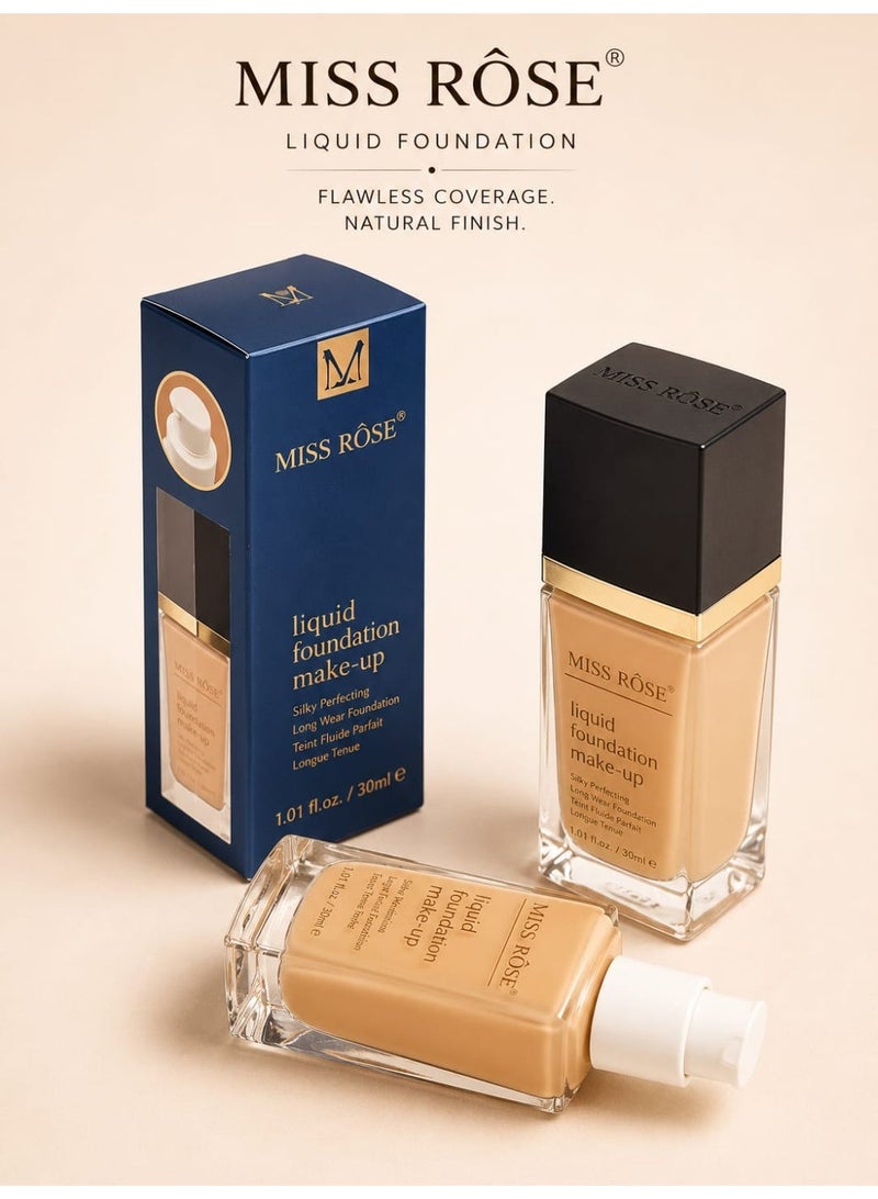 Miss Rose Liquid Makeup Foundation – Full Coverage Face Foundation, Long-Lasting, Lightweight, Smooth Matte Finish for Flawless Skin - Image 1
