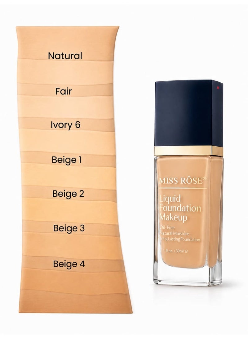 Miss Rose Liquid Makeup Foundation – Full Coverage Face Foundation, Long-Lasting, Lightweight, Smooth Matte Finish for Flawless Skin - Image 2