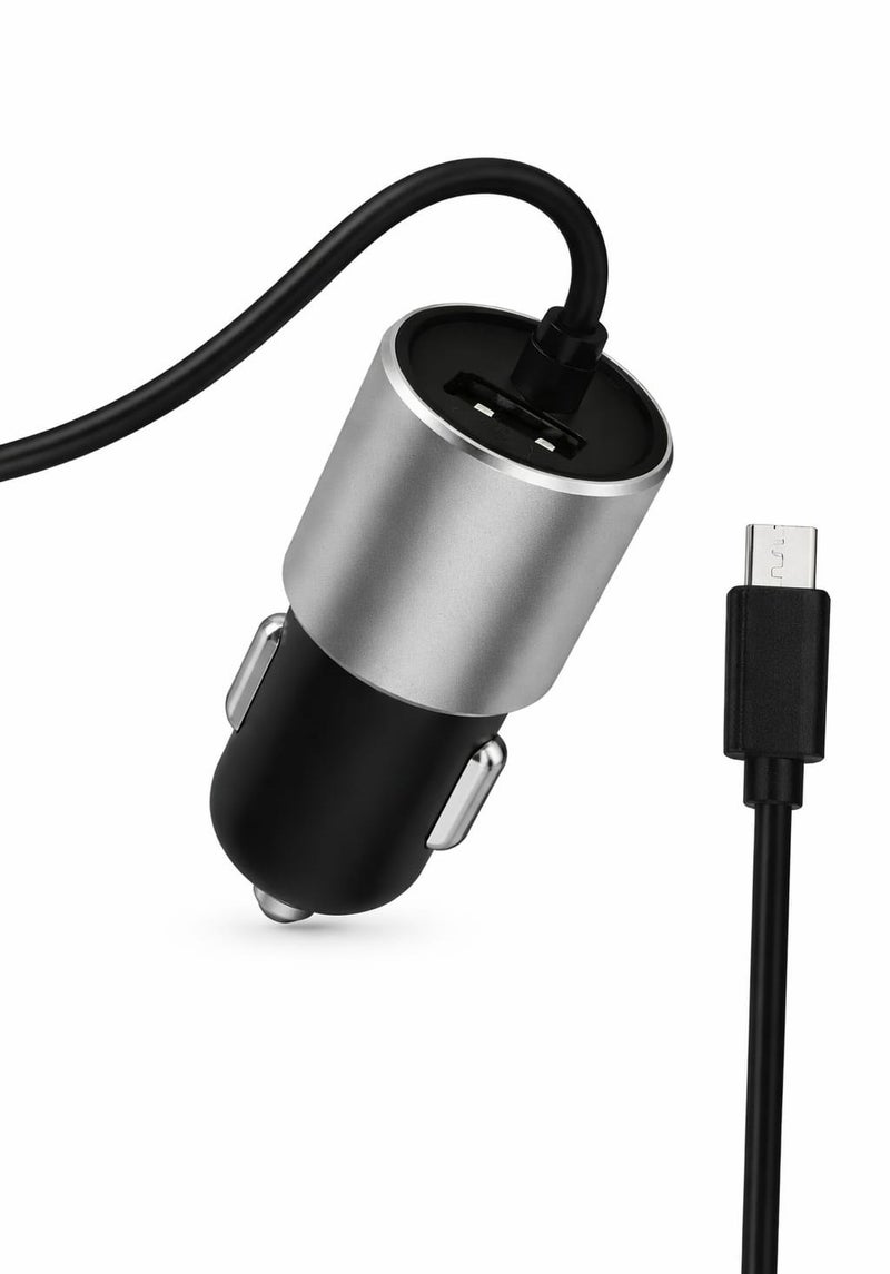 DZ11V Car Charger 2.4A Fast Charging Single USB-A Port with Built-in Micro Cable Mobile Car Charger Cigarette Lighter Charger Fast Charger for Android Multi Protection