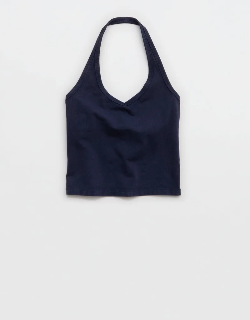 Aerie  OFFLINE By Aerie OG Cotton Halter Tank Top for Women | Best Price UAE