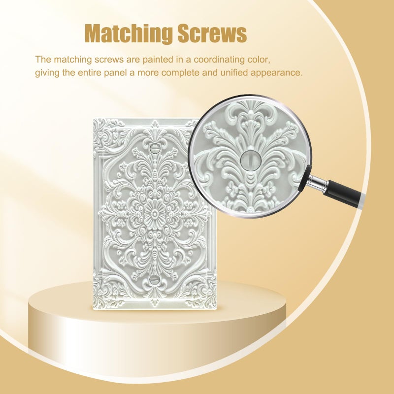 Spshian Decorative Light Switch Plate Covers White Flower Elegant 3D Floral Embossed 1 Gang No Device Single Blank Outlet Covers Wall Plate Light Switch Cover Plate for Bedroom Home Decor - Image 4