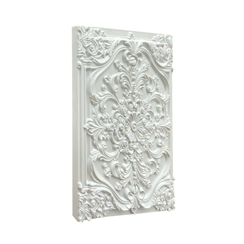 Spshian Decorative Light Switch Plate Covers White Flower Elegant 3D Floral Embossed 1 Gang No Device Single Blank Outlet Covers Wall Plate Light Switch Cover Plate for Bedroom Home Decor - Image 2
