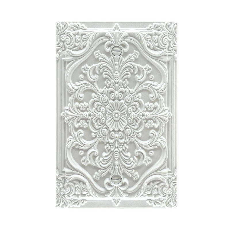 Spshian Decorative Light Switch Plate Covers White Flower Elegant 3D Floral Embossed 1 Gang No Device Single Blank Outlet Covers Wall Plate Light Switch Cover Plate for Bedroom Home Decor - Image 1