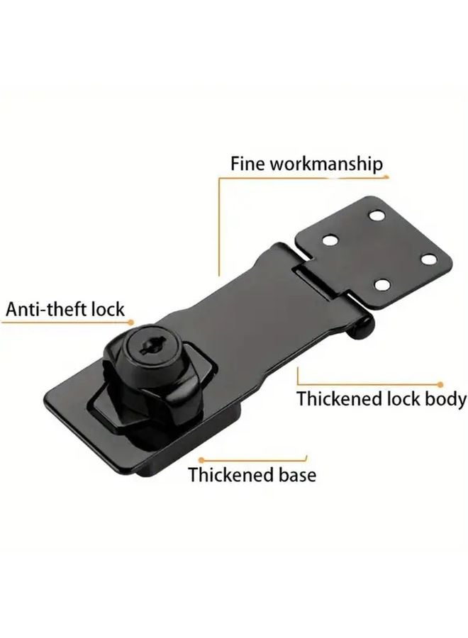 2pcs 3 Inch Silvery Keyed Hasp Locks Stainless Steel Security for Doors Cabinets - Image 4