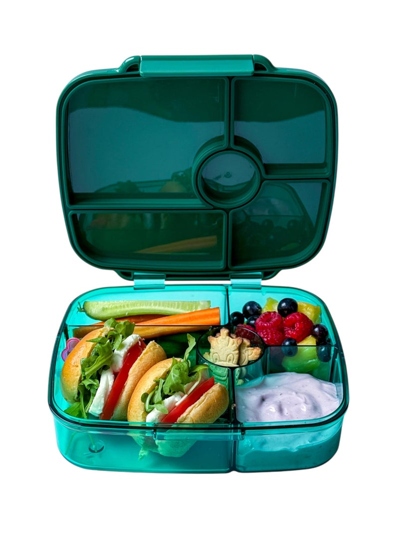 Yumbox Go Bento Lunch Box for Kids and adults, Leakproof Lids, Deep Tray, 5 Compartments, Removable Gasket, Compact, Lightweight, Food Safe (Lima Green) - Image 4